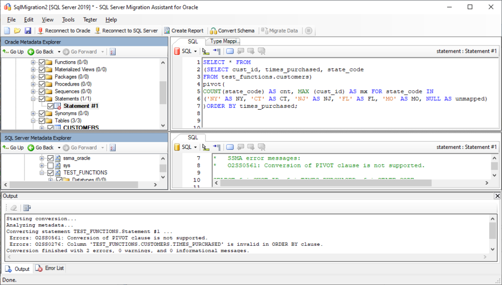 Oracle to SQL: Converting unparsed SQL — Pivot Operator
