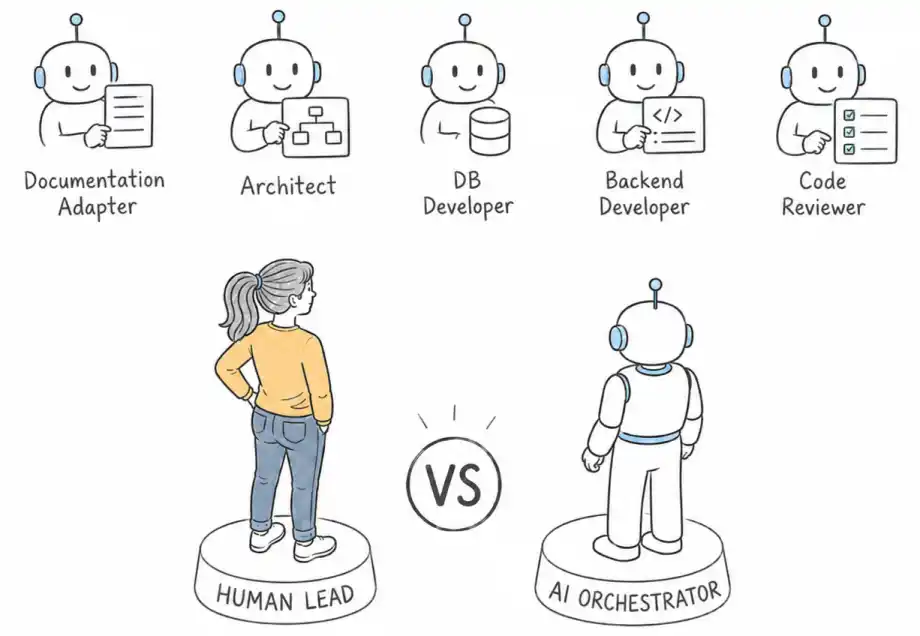 Human led agentic AI for backend development